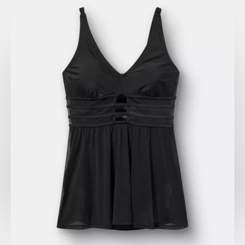 Torrid Black Wire-Free Mesh Panel Swim Dress Size 22/24 3X Nwt - Picture 7 of 7
